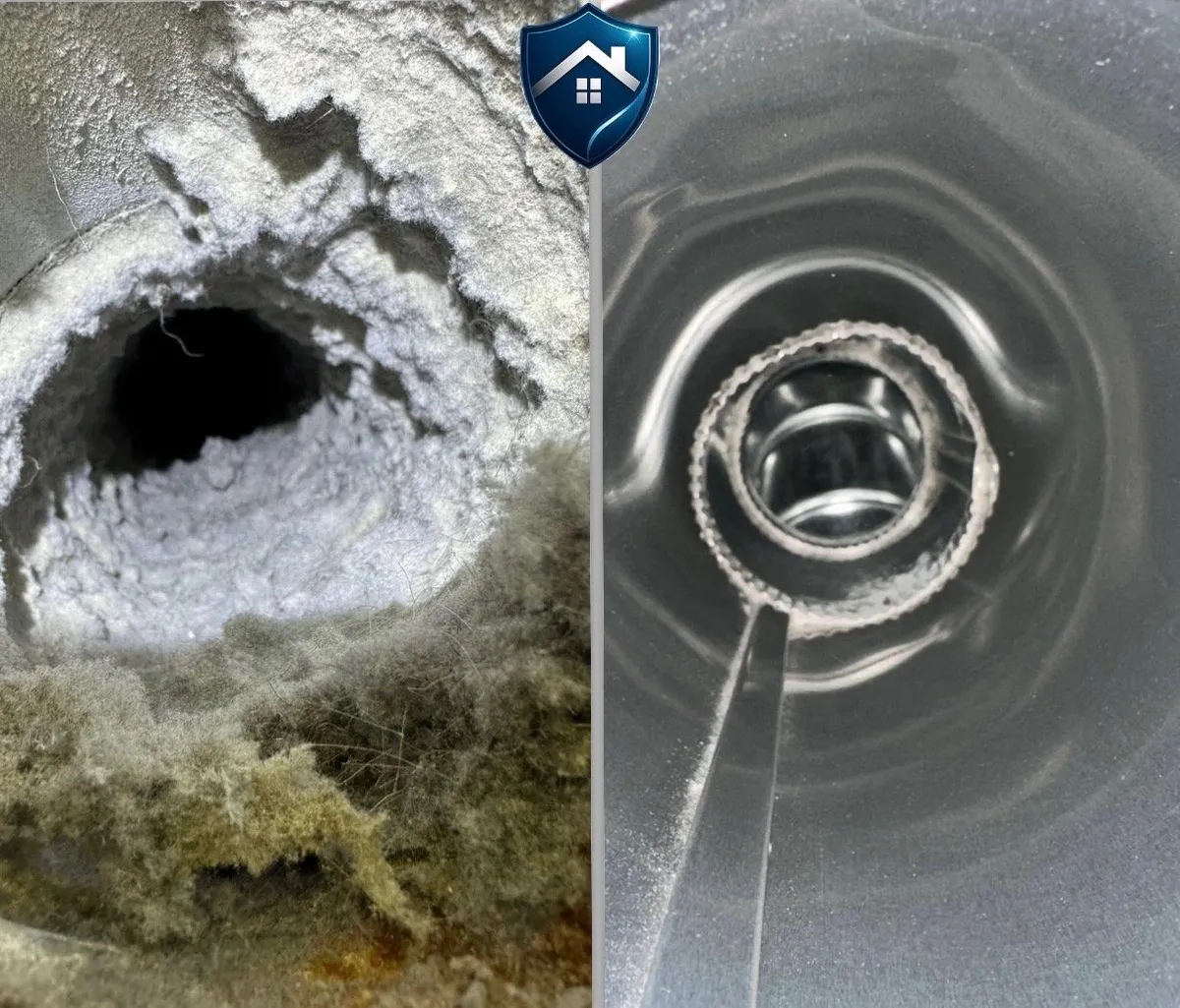 Air duct cleaning before and after