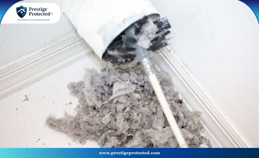 A certified HVAC technician using professional negative air pressure