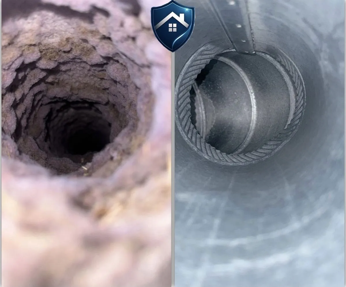 Exterior dryer vent being cleared and serviced on a Raleigh, NC home to remove trapped lint